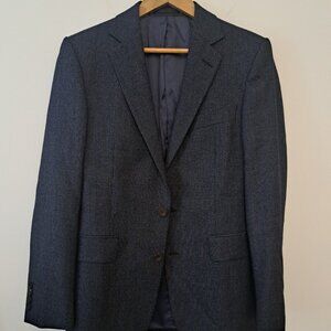 Chester Barrie Navy Blue Suit 38R Savile Row Flannel Wool London Edward Sexton